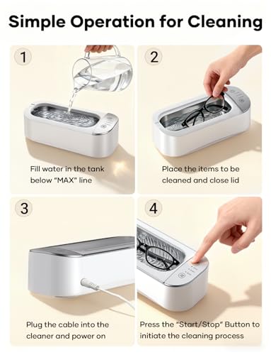 Detalle de Vpcok Direct 450ml Ultrasonic Cleaner, 45,000Hz with 3 Timer Settings