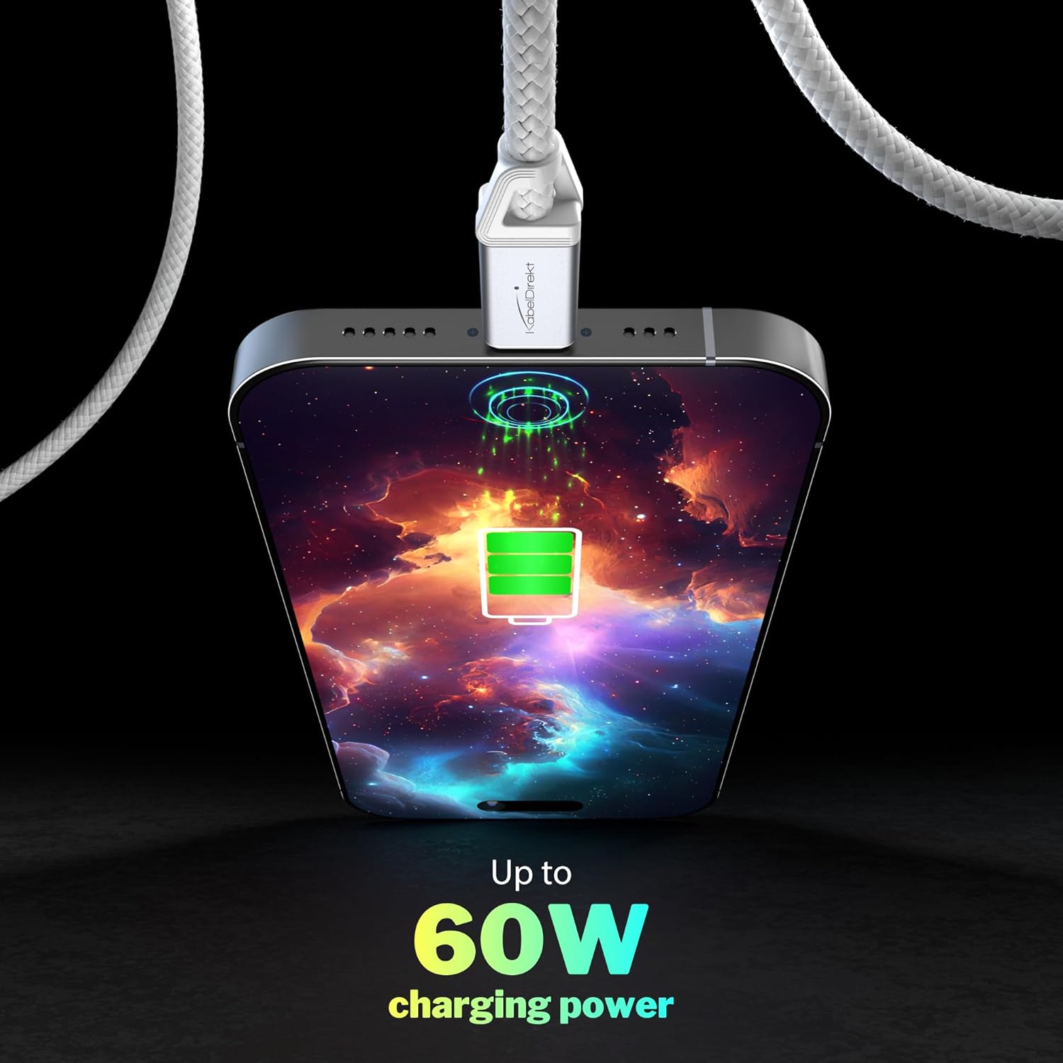 Thumbnail 3 de KabelDirekt USB C Kabel 60 W 2x2 m