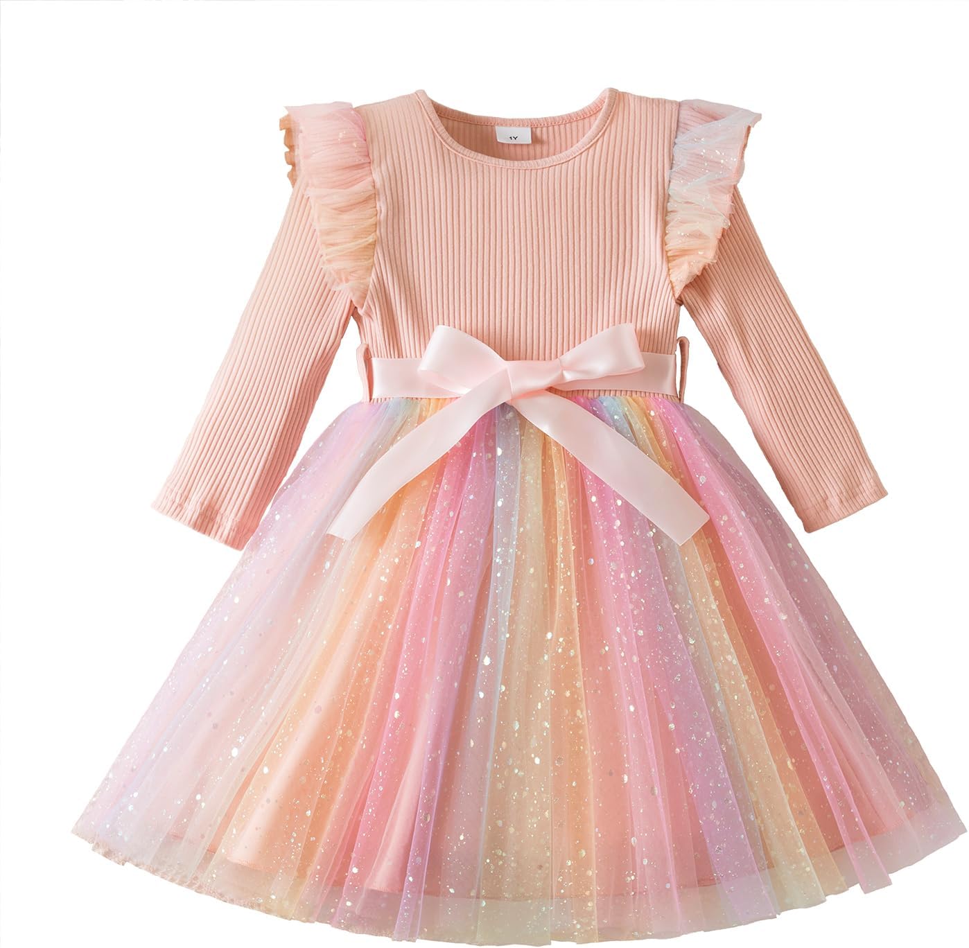Thumbnail 6 de NNJXD Baby Girl Flower Embroidery Tulle Dress – Elegant Toddler Party Dress