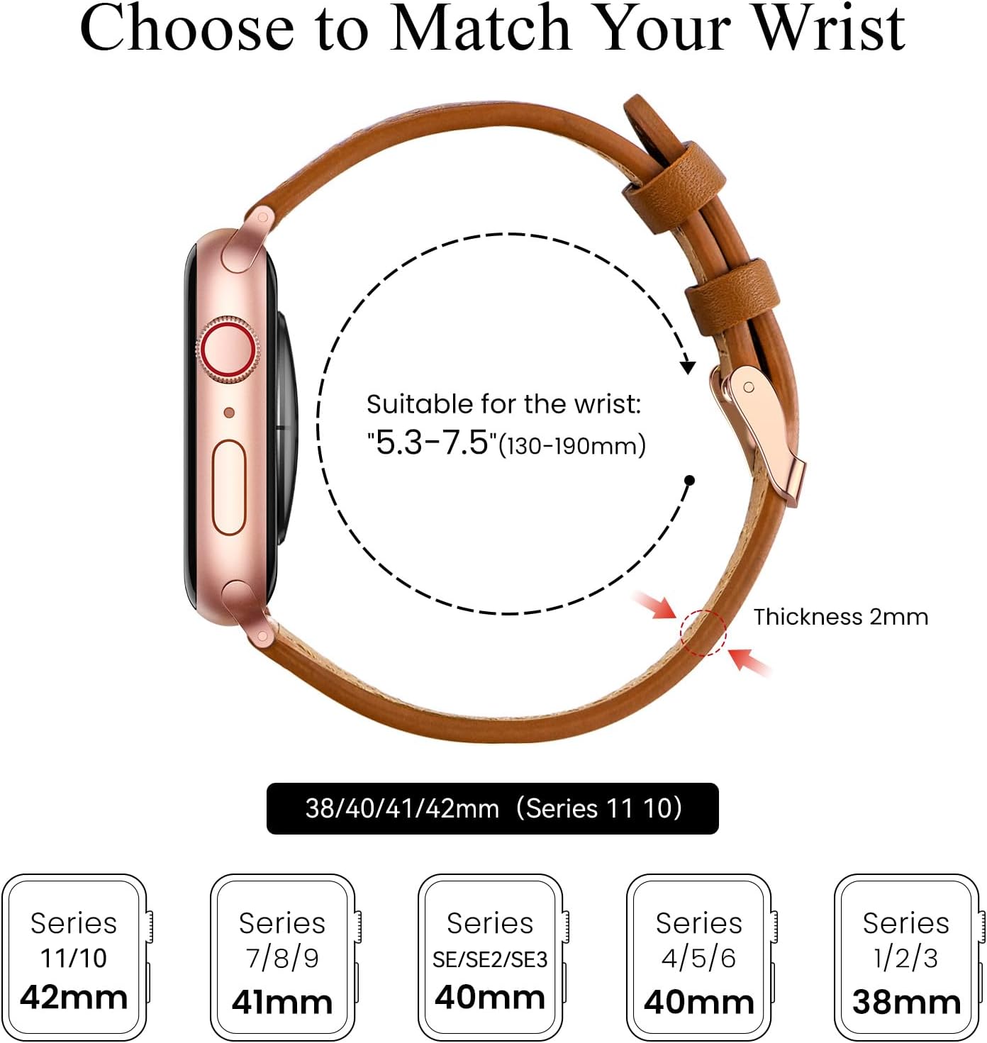 Detalle 2 de SUNFWR Leather Apple Watch strap 38mm