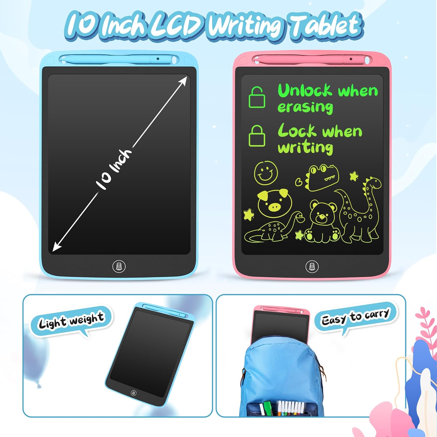 Thumbnail 5 de LEYAOYAO 10-inch LCD Writing Tablet 2 Pack for Kids 📝