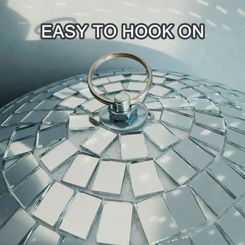 Detalle 2 de Alytimes Mirror Disco Ball - 8-Inch Silver Hanging Party Decoration
