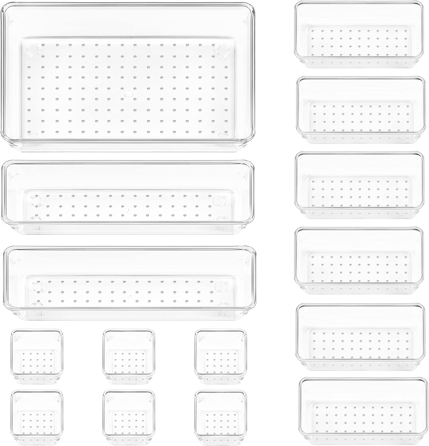 Detalle de Vtopmart SVM0401002 Clear Plastic Drawer Organizer Set, 15 Trays in 4 Sizes