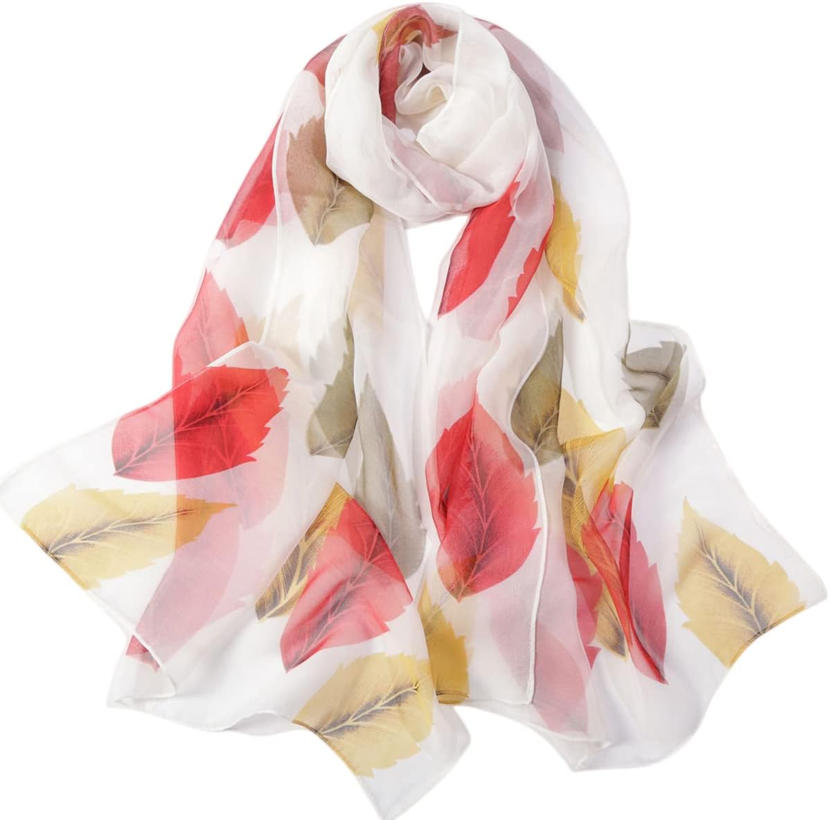 FAIRYGATE Georgette Chiffon Schal Damen – Lange Schals mit Blumenmuster, 160 × 50 cm