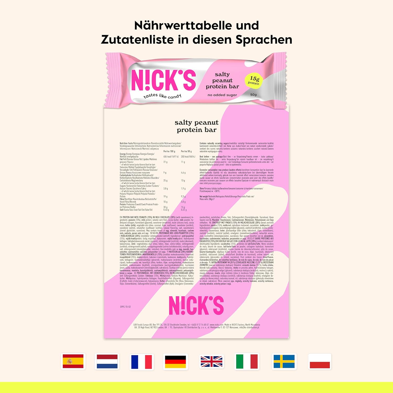 Thumbnail 6 de NICKS Protein Riegel Erdnuss Karamell 50 g