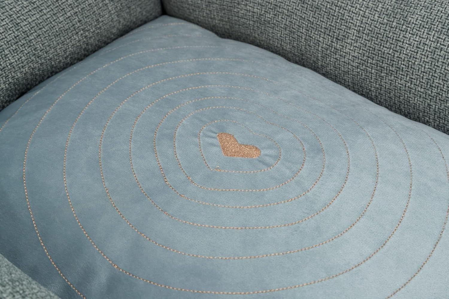 Detalle de TRIXIE Panier Viviana 100x70 cm — Panier chien bleu-gris avec housse velours et coussin intégré
