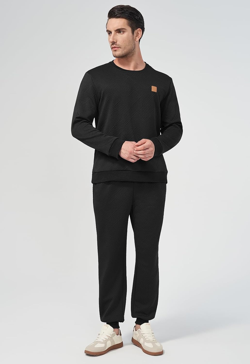 Detalle 2 de KUYIGO Herren Trainingsanzug-Set (2-teilig) aus atmungsaktivem Sweatshirt & Jogginghose