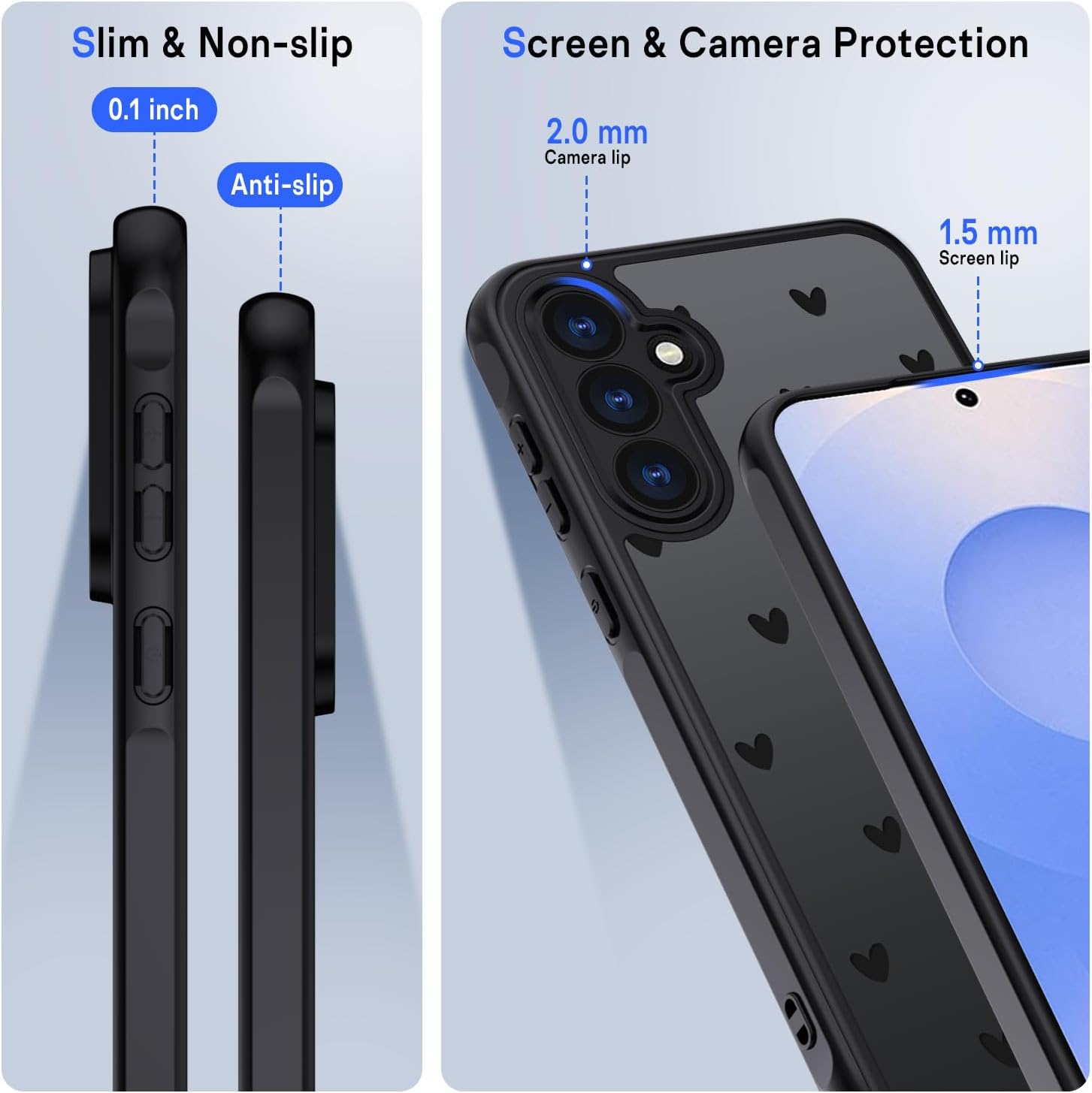 Detalle 2 de TUUTPU Coque translucide pour Samsung Galaxy S25 5G – Motif Cœur Minimaliste et Protection Antichoc en TPU/PC