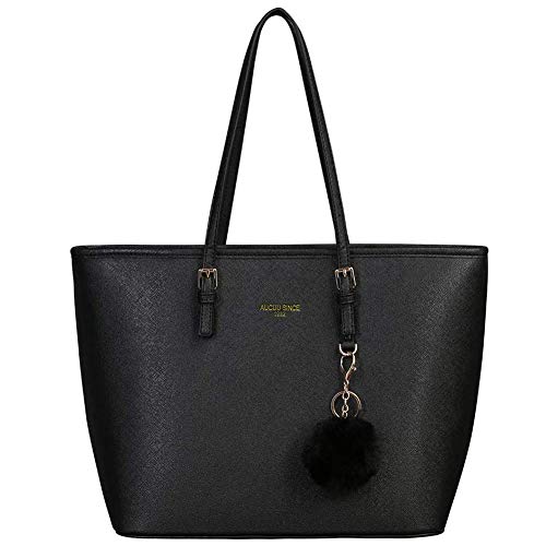 Detalle de URAQT Bolso Tote Grande para Mujer — Espacioso, versátil y con acabado en cuero PU impermeable