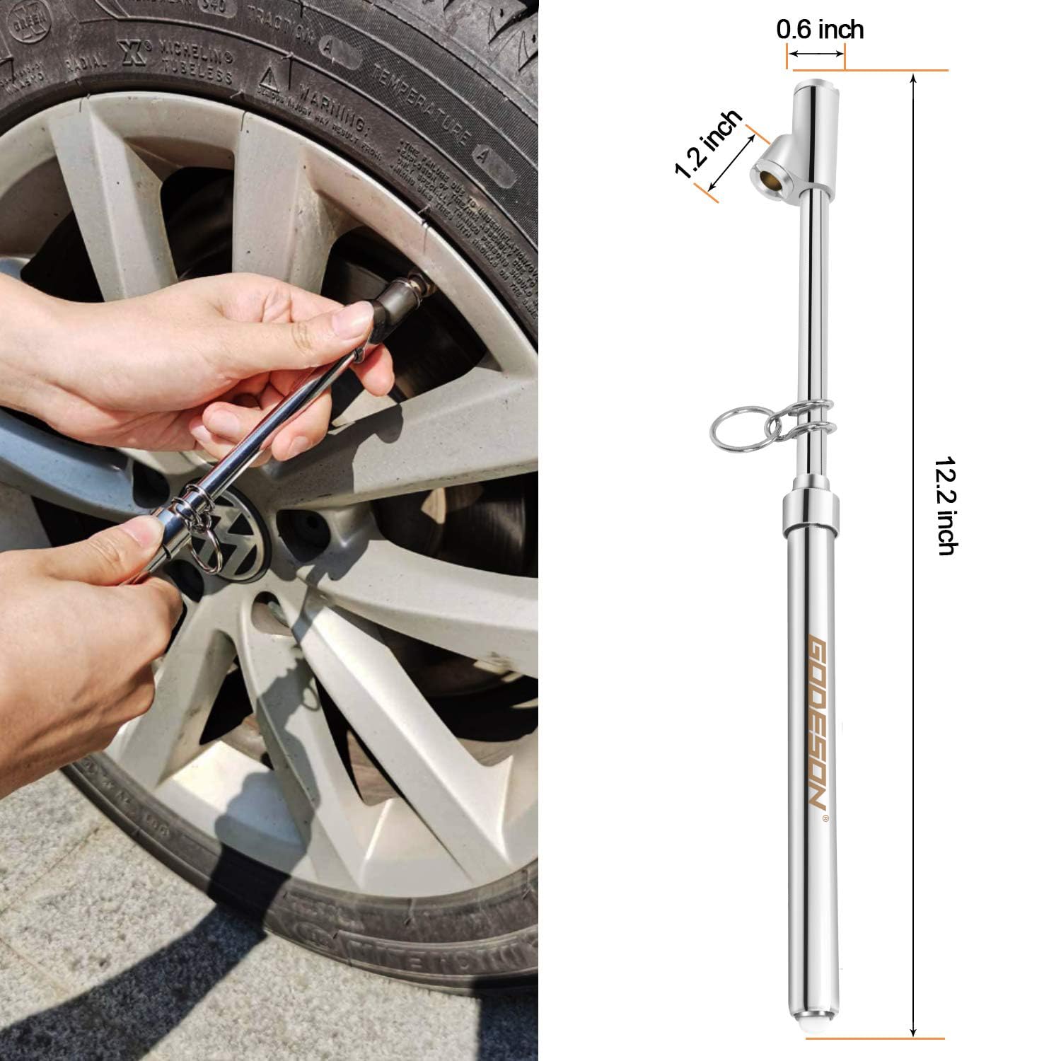 Detalle de GODESON Dual Head Tire Pressure Gauge 10–150 PSI