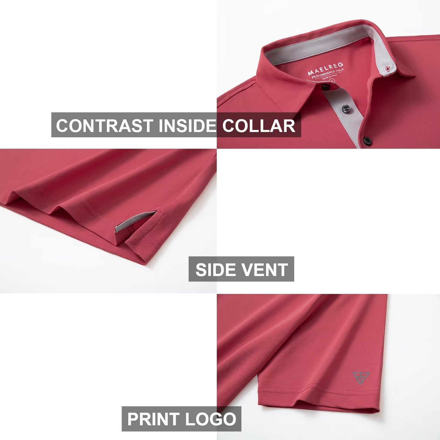 Detalle de Men's Golf Polo Shirt in Polyester Spandex