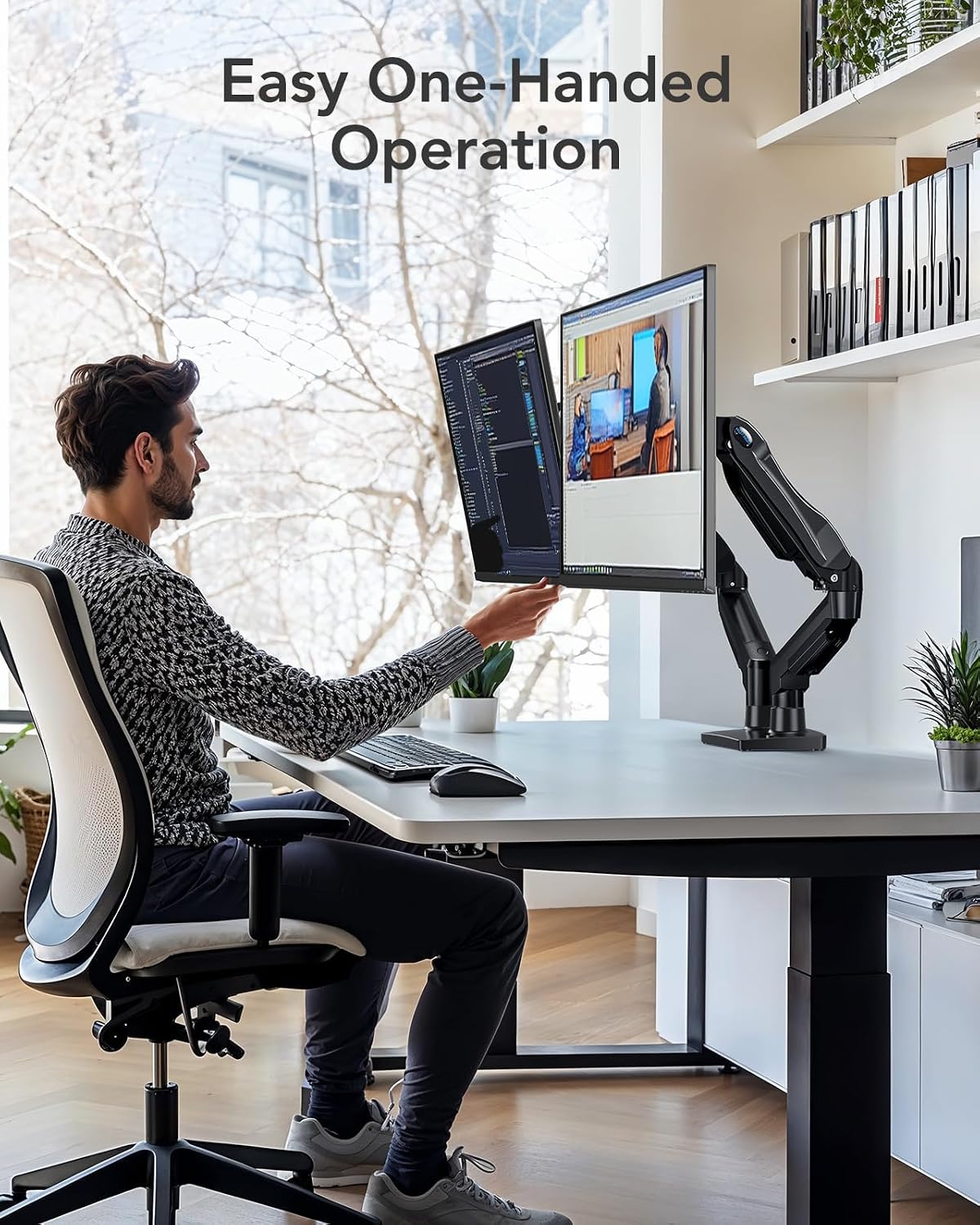 Detalle de HUANUO Dual Monitor Stand, 13 to 32 Inches