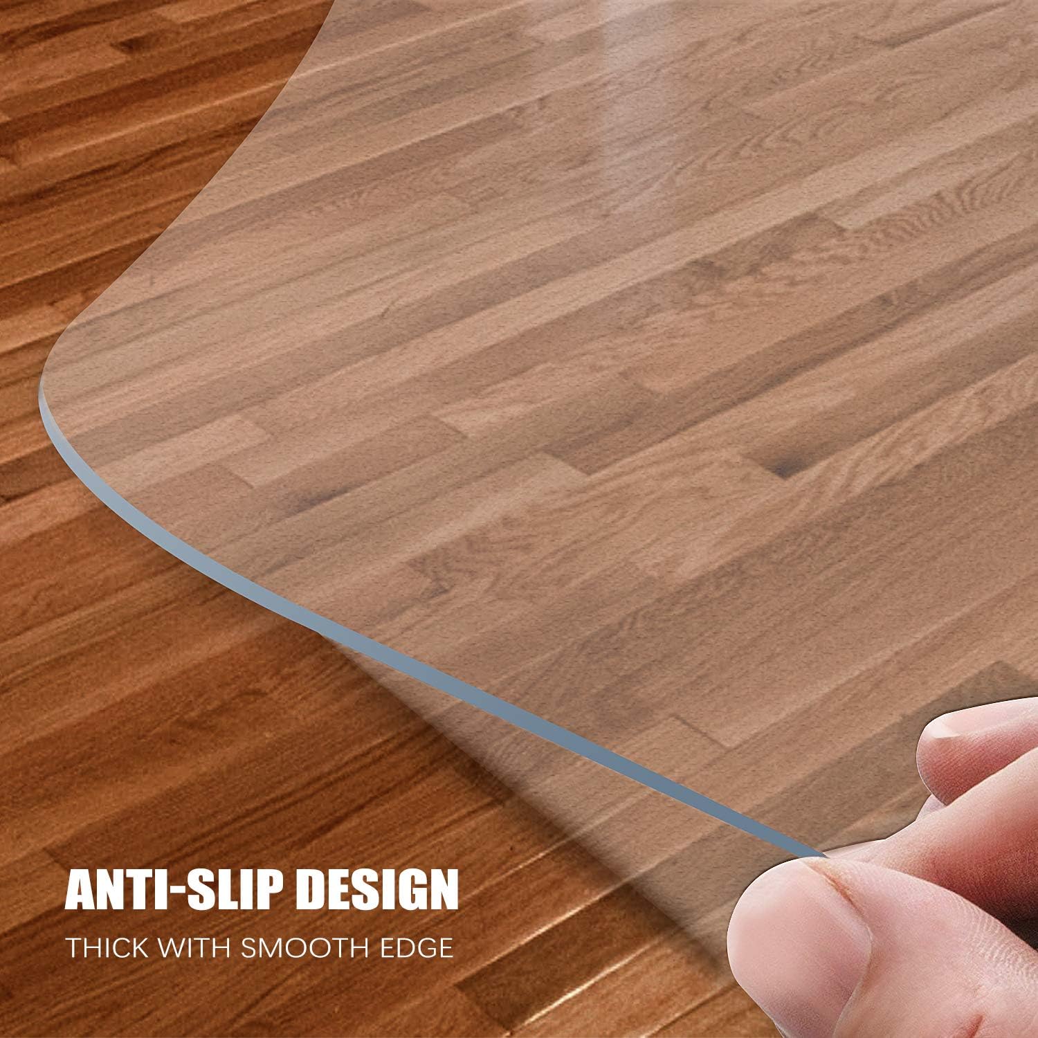 Thumbnail 4 de Kuyal Clear Chair Mat for Hard Floors 90x120cm (3'x4') — transparent chair mat for wood, tile & laminate