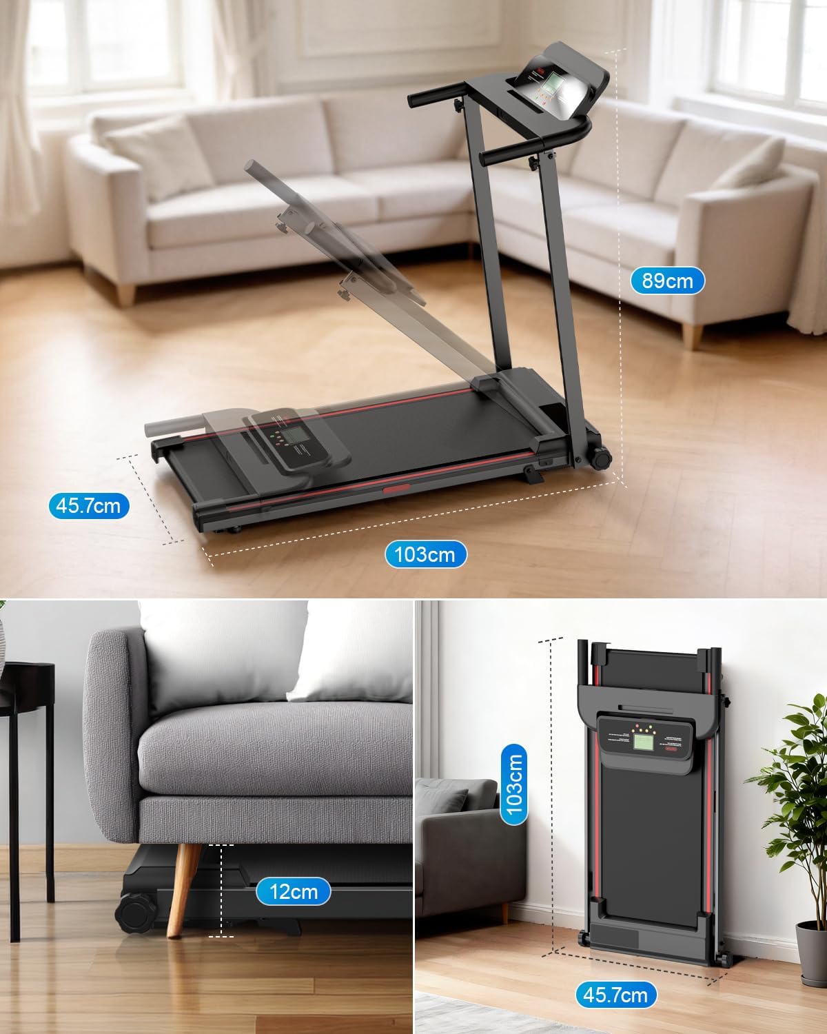 Thumbnail 2 de Norvexa Treadmill for Home: Foldable Walking Pad with Stable Incline