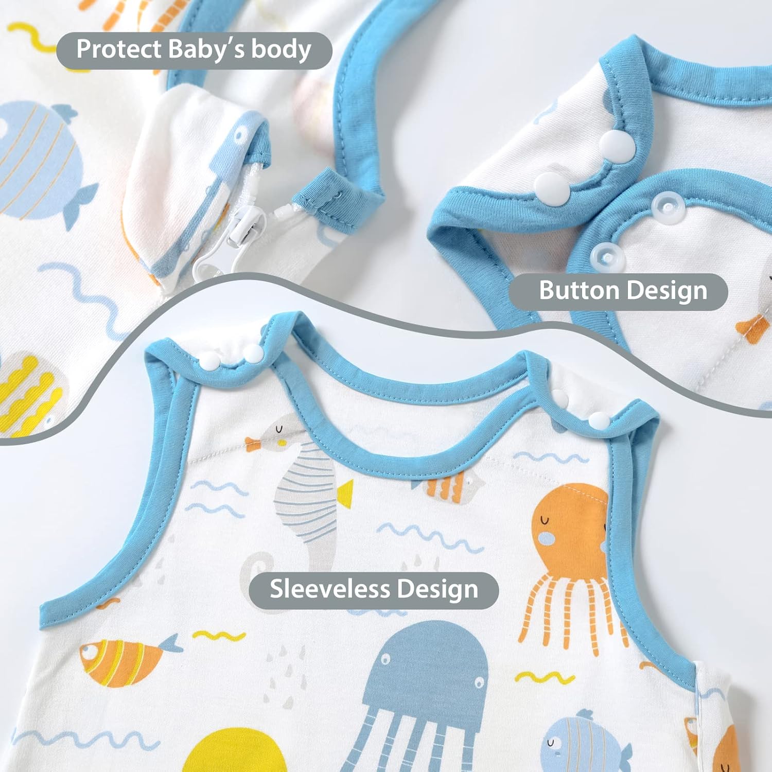 Thumbnail 5 de Mosebears Sacco Nanna in Morbido Cotone per Neonati 18-24 mesi (0,5 Tog) con Zip Doppia