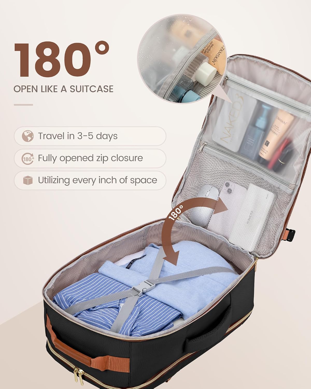 Detalle 2 de LOVEVOOK Travel Backpack 40L