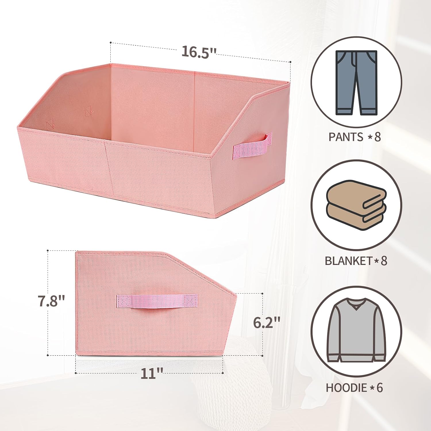 Detalle 2 de Homsorout Trapezoid Closet Baskets 10 Pack