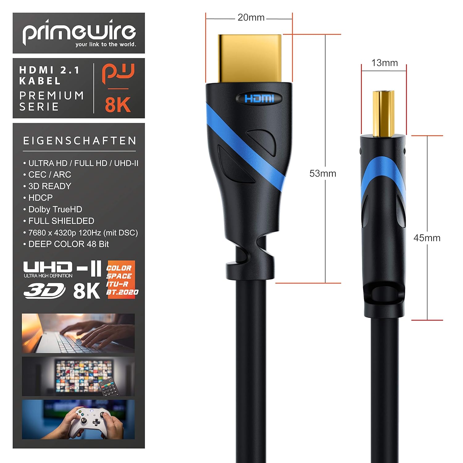 Thumbnail 3 de HDMI 2.1 Kabel für Gaming bis 5 m