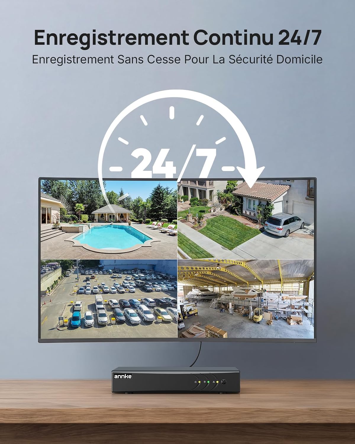 Thumbnail 6 de ANNKE 3K Système de caméras filaires extérieures PTZ 4X + DVR 8 canaux 5MP Lite, détection IA et audio