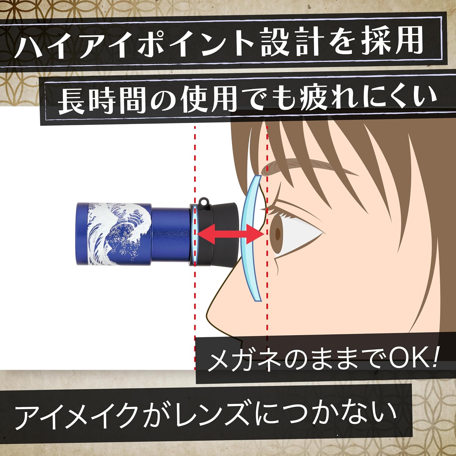 Detalle 1 de ビクセン H4×12 葛飾北斎 II 単眼刀 11272|4倍・20cmから鑑賞