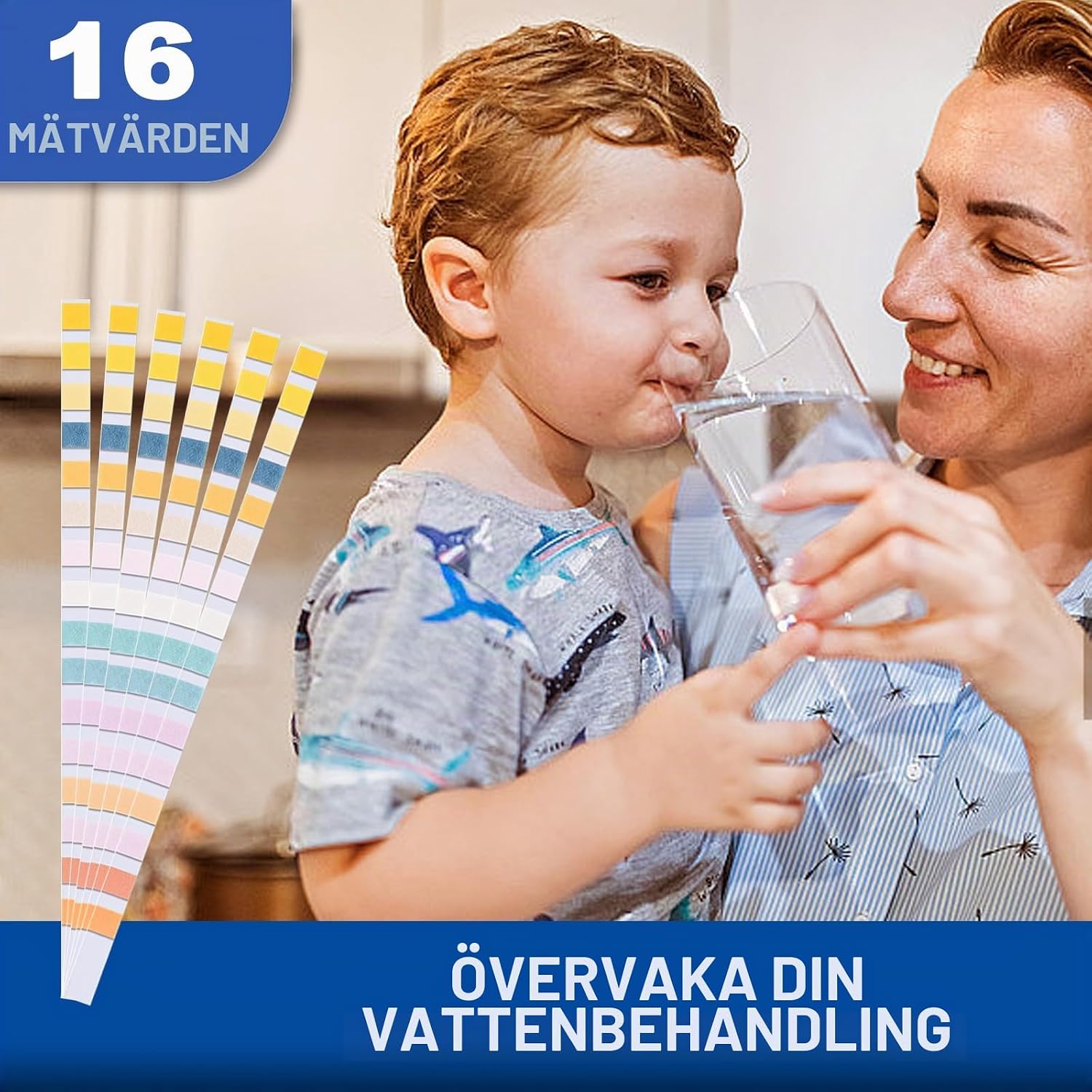 Detalle 2 de Cozii 16-i-1 vattenteststickor, 30 remsor för pH, klor och hårdhet