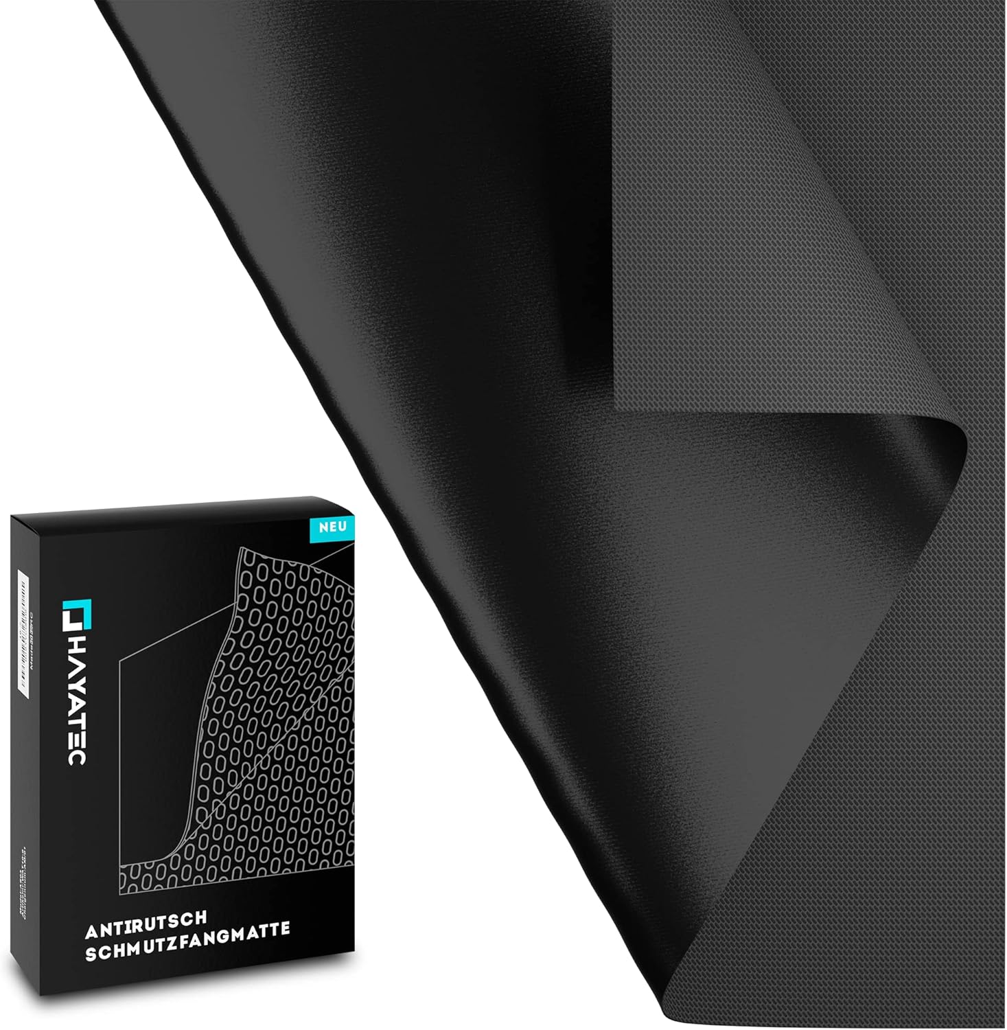 HAYATEC Universal Antirutschmatte für den Autokofferraum (120 x 100 cm) – rutschfeste, wasserdichte Gummimatte zum Zuschneiden