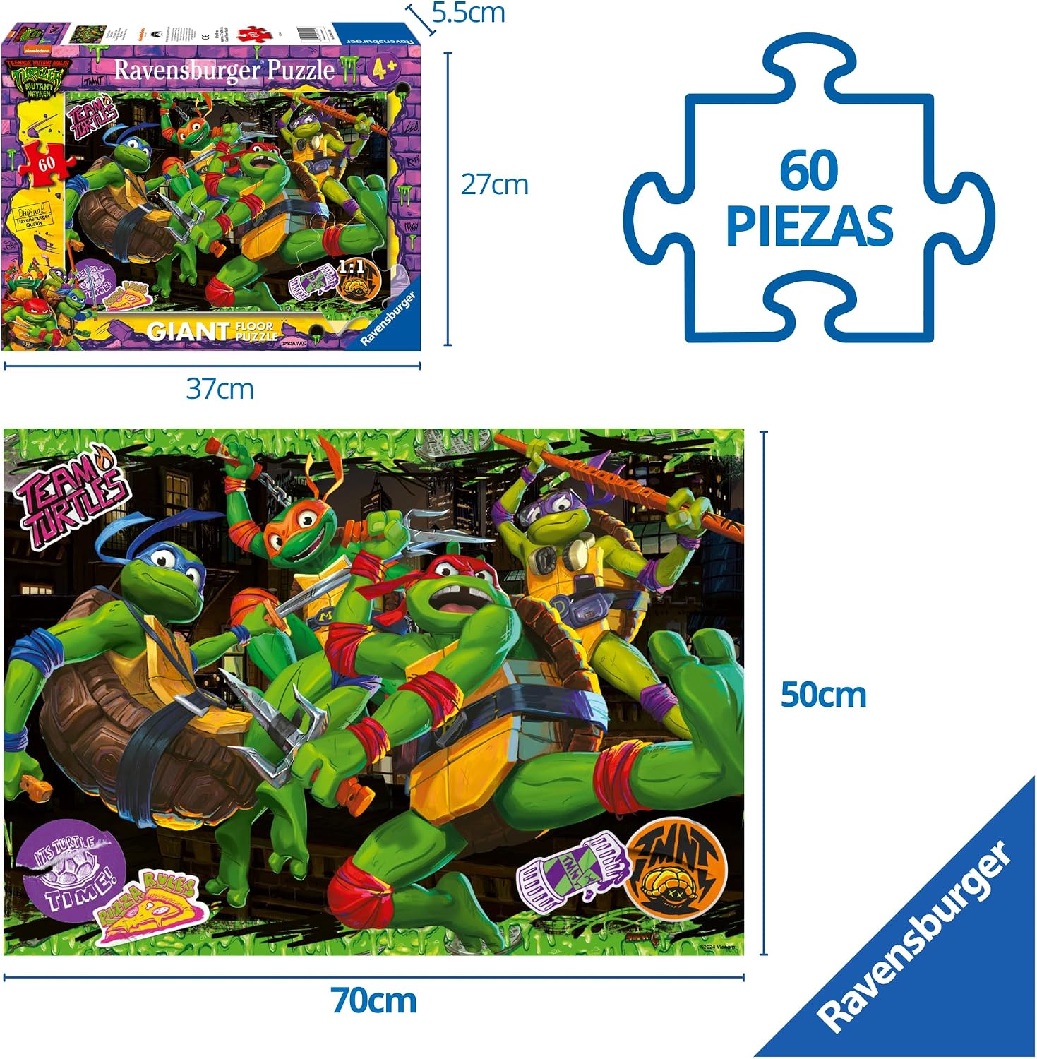Thumbnail 2 de Ravensburger 12004010 puzzel met 60 grote stukken, karton, 70 x 50 cm