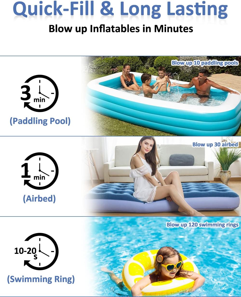 Thumbnail 5 de BeautyovO Electric Air Pump: Cordless 2×2000mAh Inflator for Inflatables
