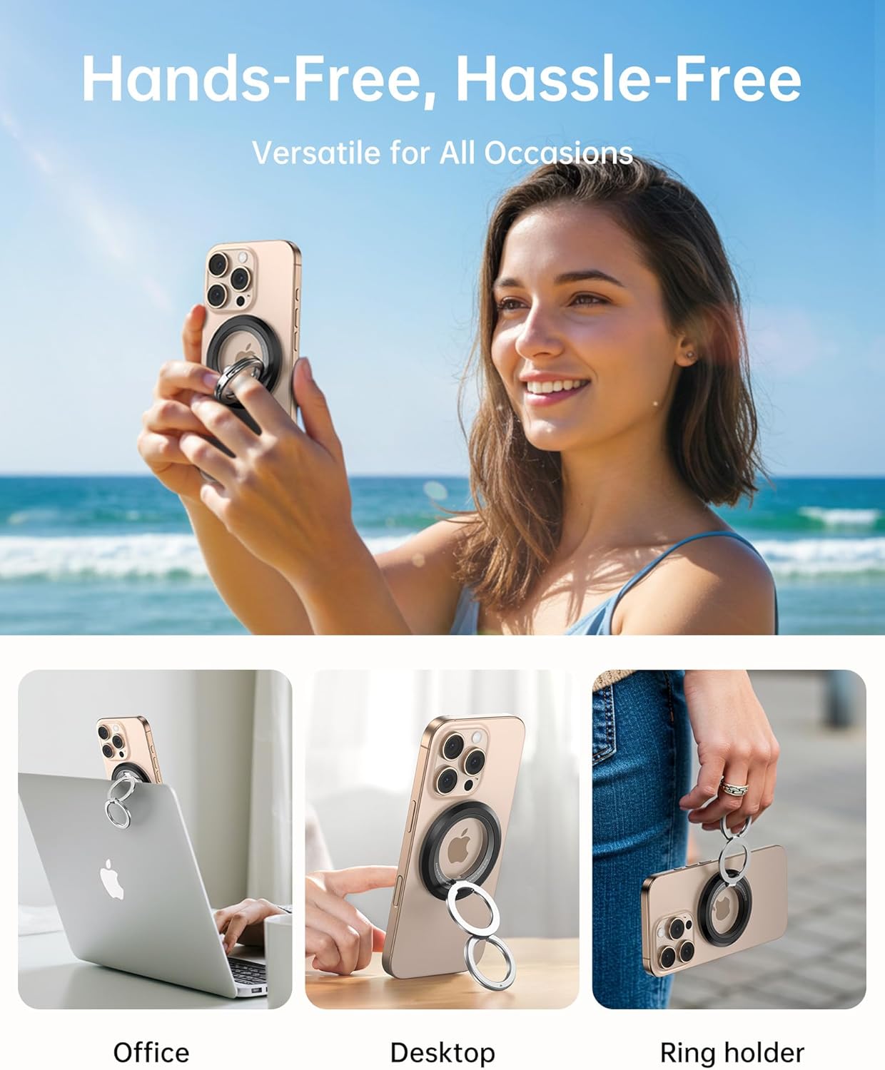 Thumbnail 5 de Syncwire MagSafe Phone Ring Holder: 360° Rotation, Two-Sided Magnetic Grip