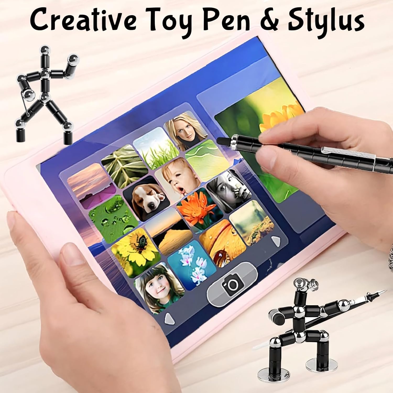 Thumbnail 3 de Aionly Fidget Magnetic Pen with Ballpoint & Stylus Tips (Black) – magnetic ring fidget writing pen gift set
