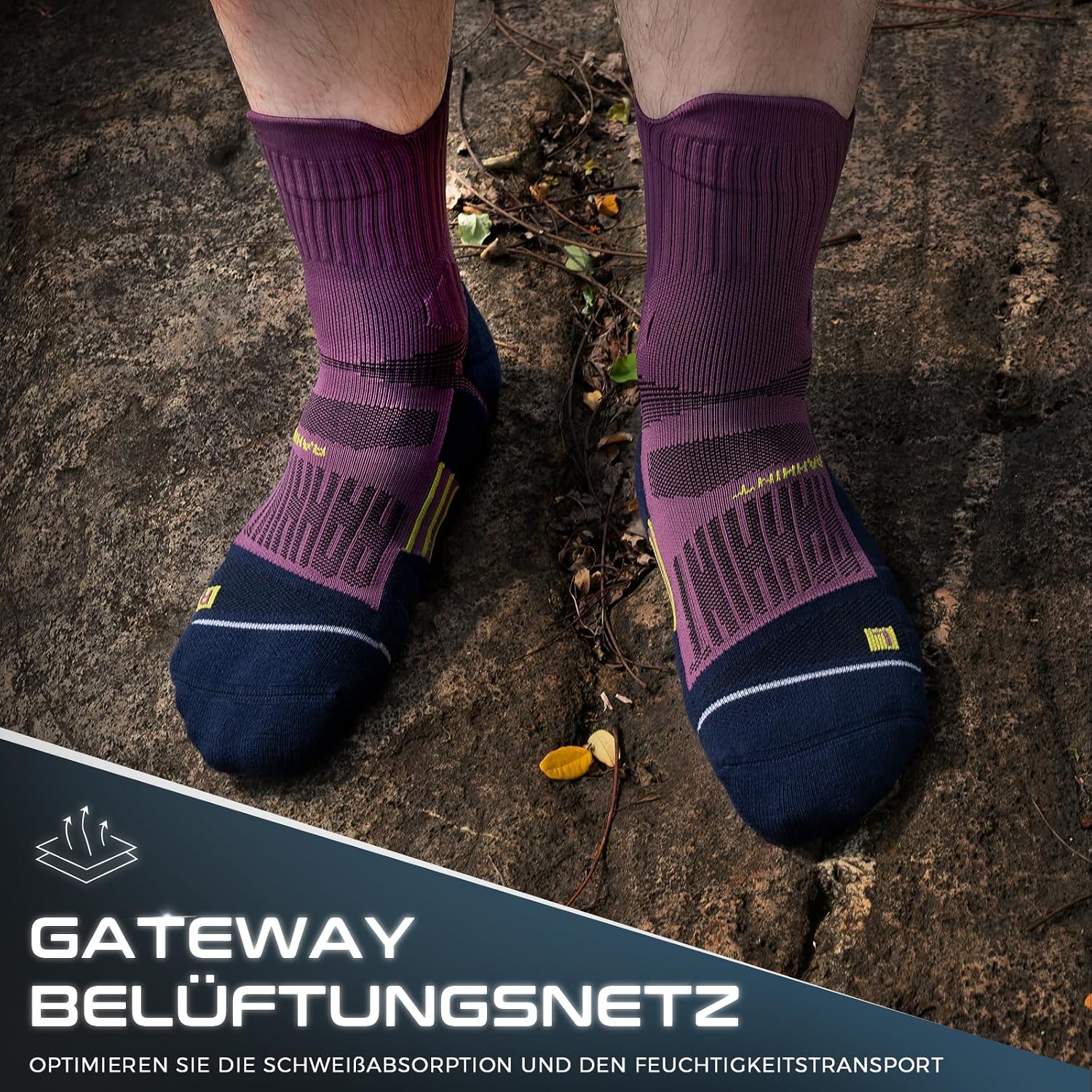 Thumbnail 4 de Rahhint Coolmax Wandersocken 3 Paar Quarter