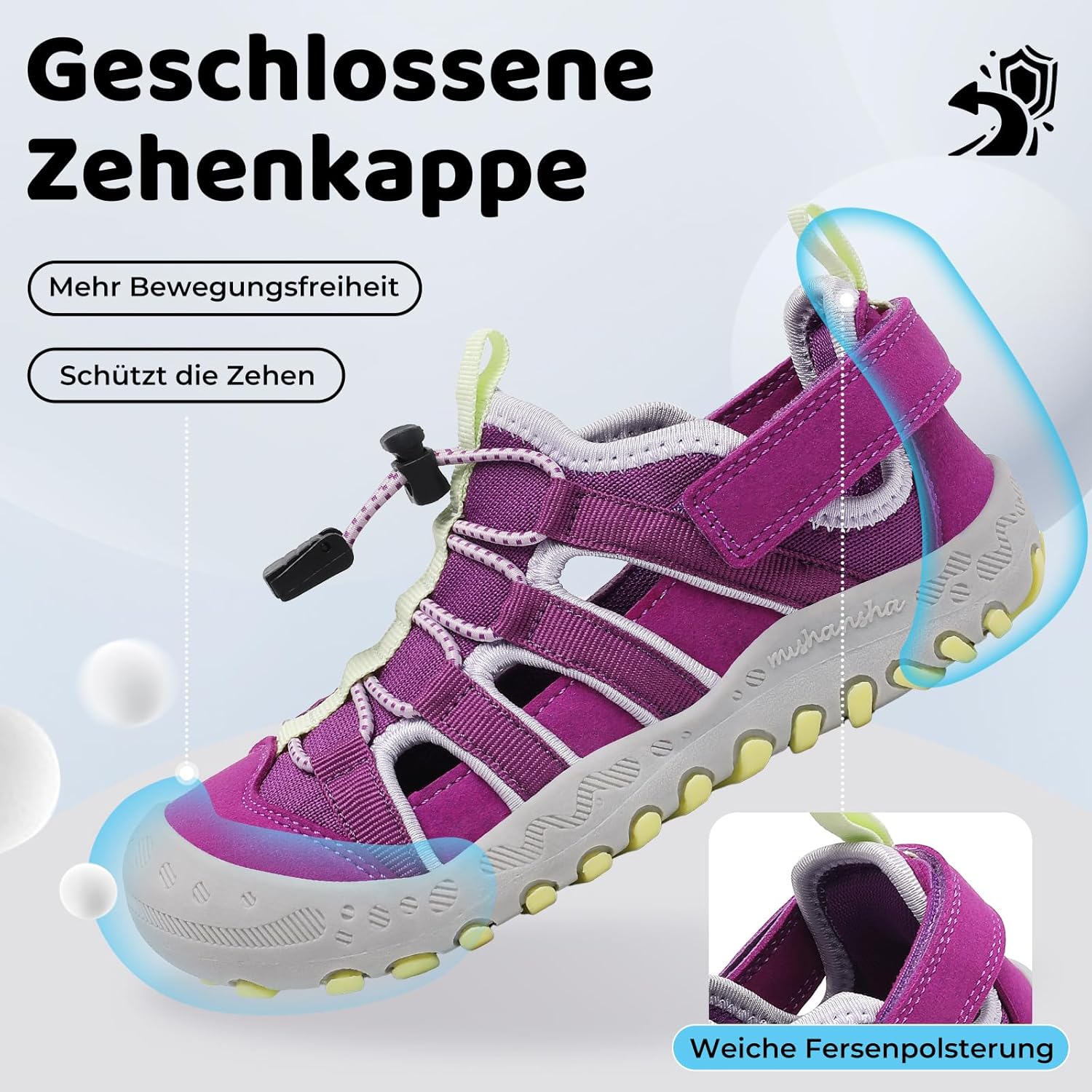 Thumbnail 2 de Mishansha Kinder-Sandalen: Outdoorschuhe mit geschlossener Zehenkappe, atmungsaktivem Mesh und rutschfester Sohle