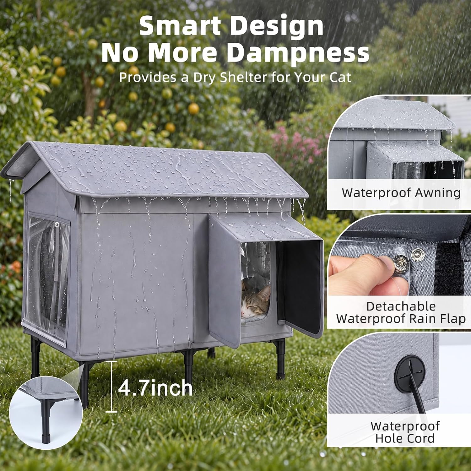 Detalle 2 de GASUR Heated Outdoor Cat House