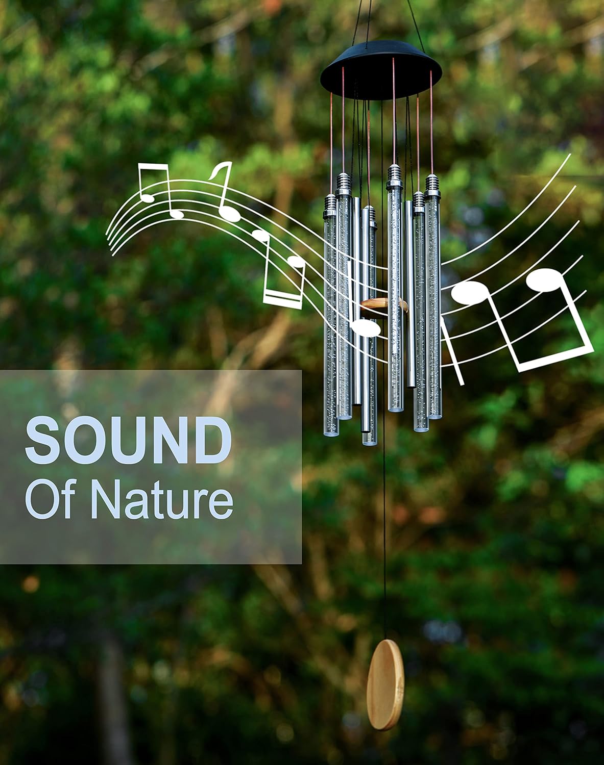 Detalle 2 de DesGully FD-EP-230201-1572 Solar Wind Chime, 37-Inch, 6 LED Bars