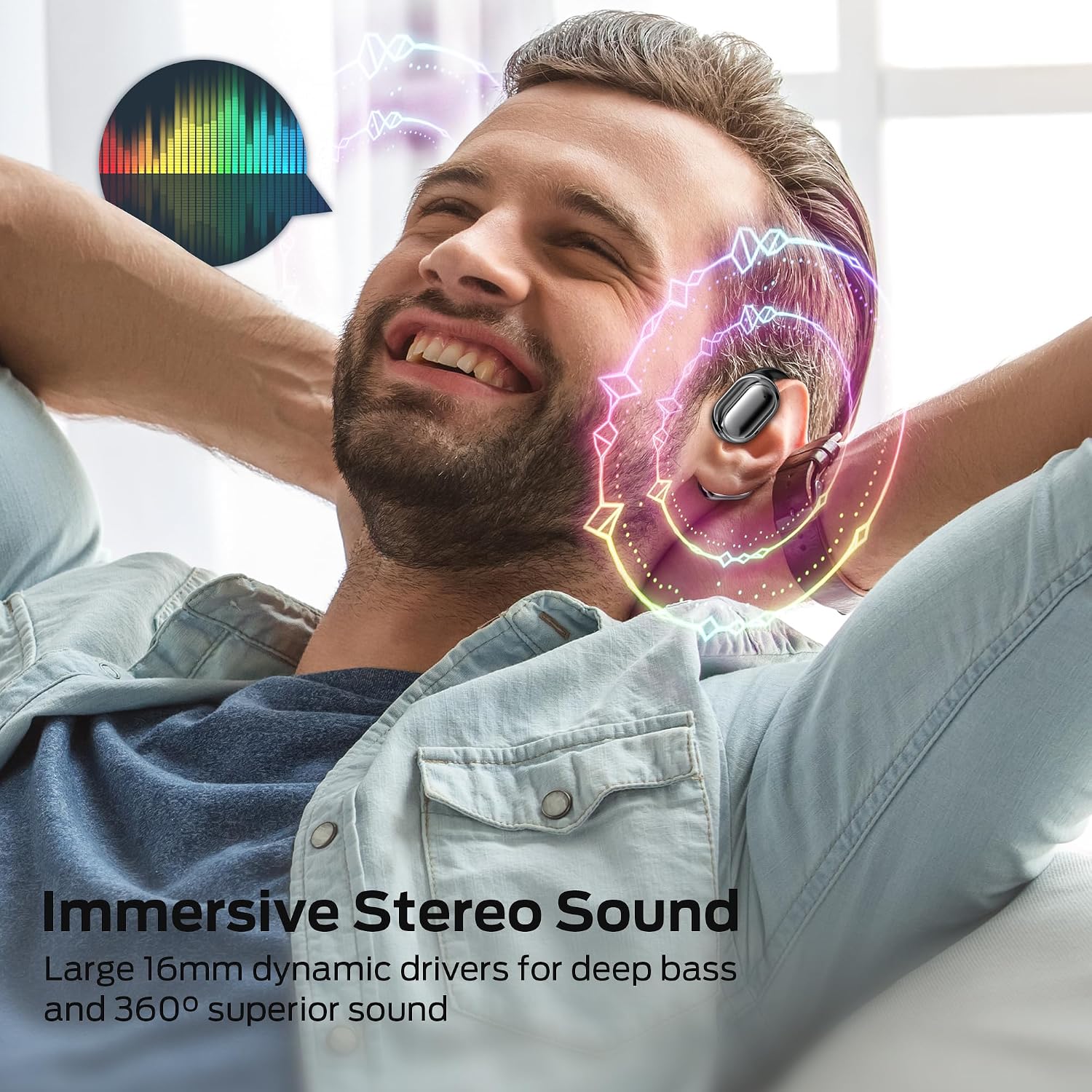 Thumbnail 2 de BUGANI Écouteurs Bluetooth sans Fil Sport – Conduction Osseuse, Open Fit, 40H d’autonomie, IPX5