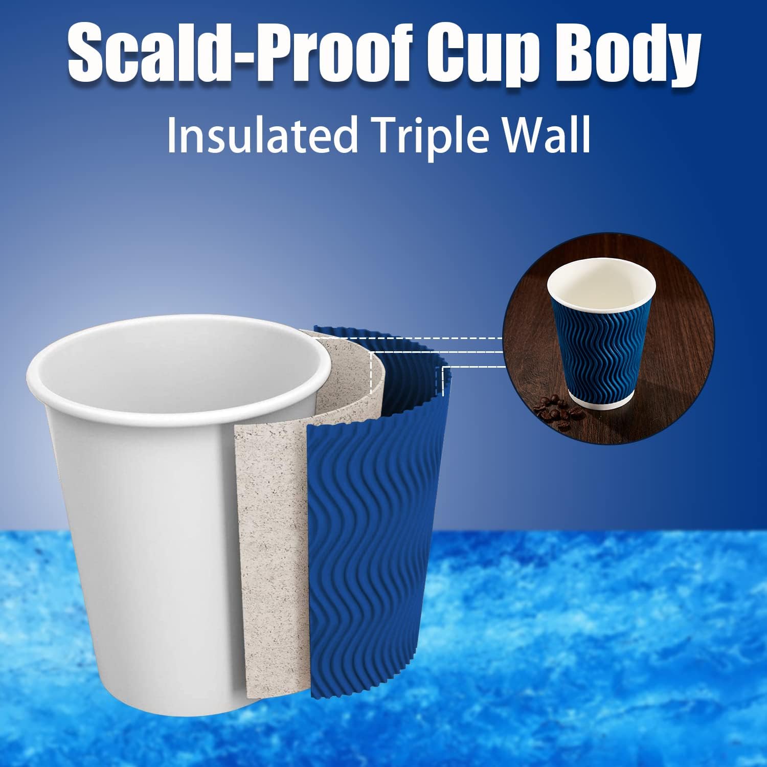 Detalle de Lamosi Coffee Cups 12 oz disposable paper cups 🥤