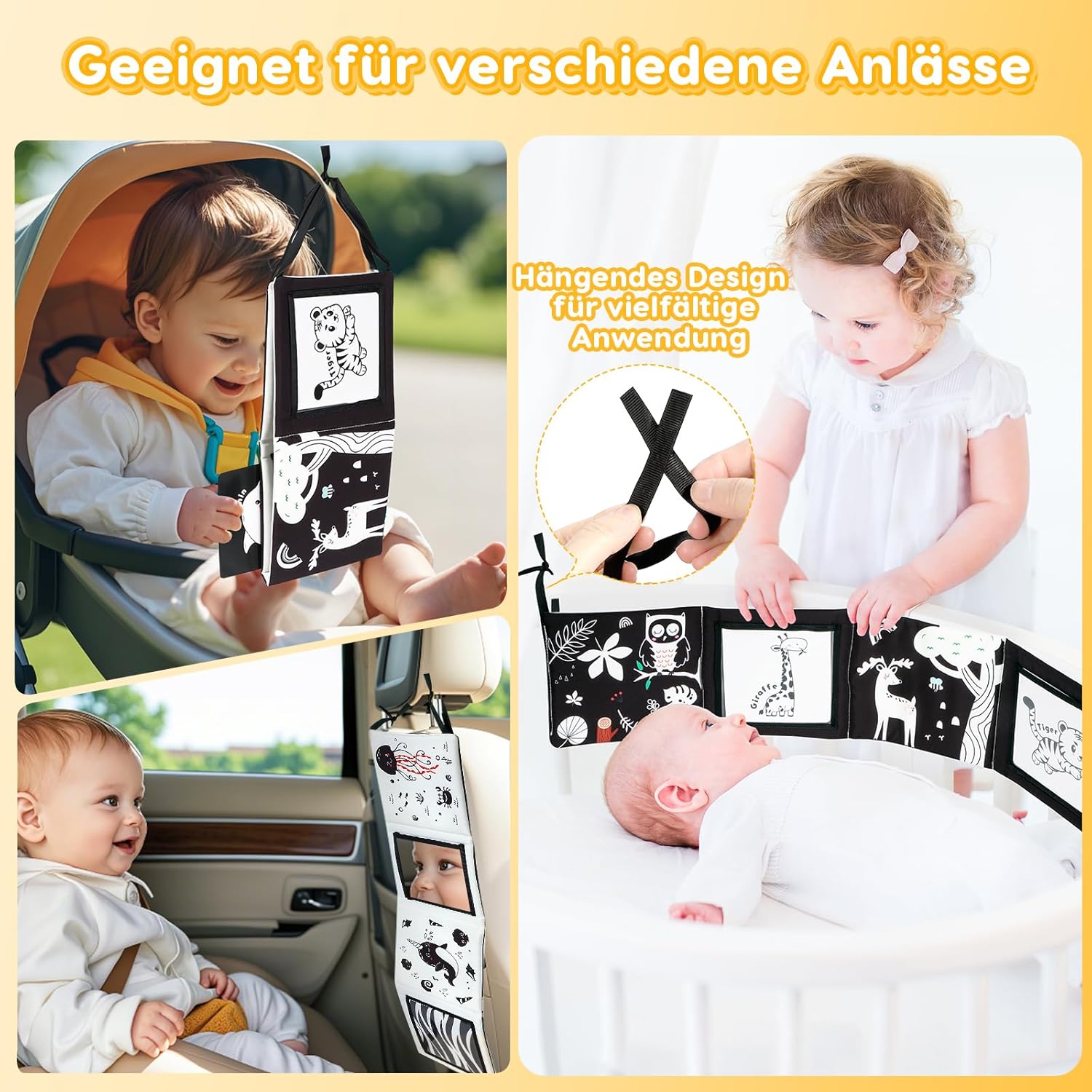 Thumbnail 5 de URMYWO Kontrastkarten Baby Schwarz Weiß