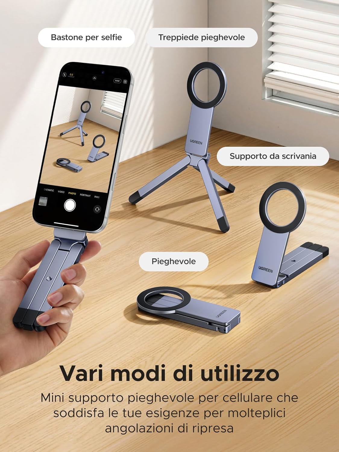 Detalle de UGREEN Treppiede magnetico per iPhone 118 g
