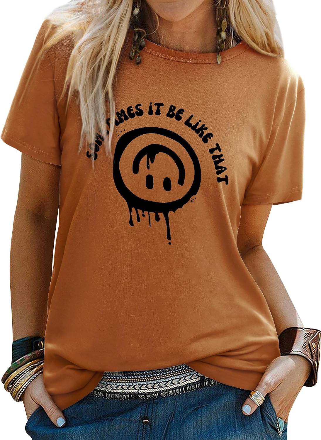 Thumbnail 6 de WIEIYM T Shirt Women Crew Neck 95% Cotton