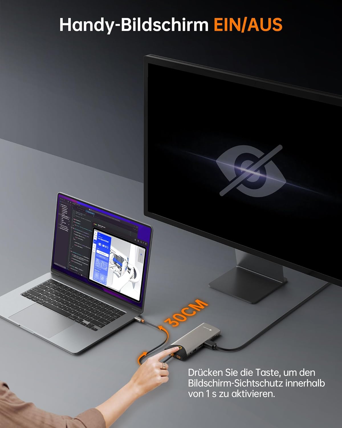 Thumbnail 4 de NOVOO USB-C Docking Station „15 in 1“ für Triple Display: Dual 4K@60Hz, 100W PD, Gigabit Ethernet & Kartenleser