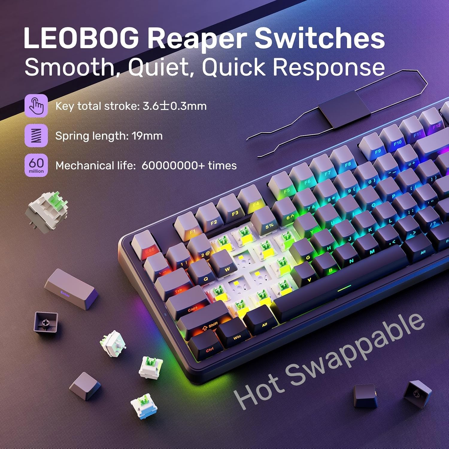 Detalle 2 de AULA F99S Mechanical Keyboard 99 Keys ⌨