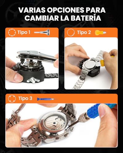 Thumbnail 2 de Eventronic Herramientas Relojero: kit completo para cambiar pilas, ajustar correas y quitar eslabones