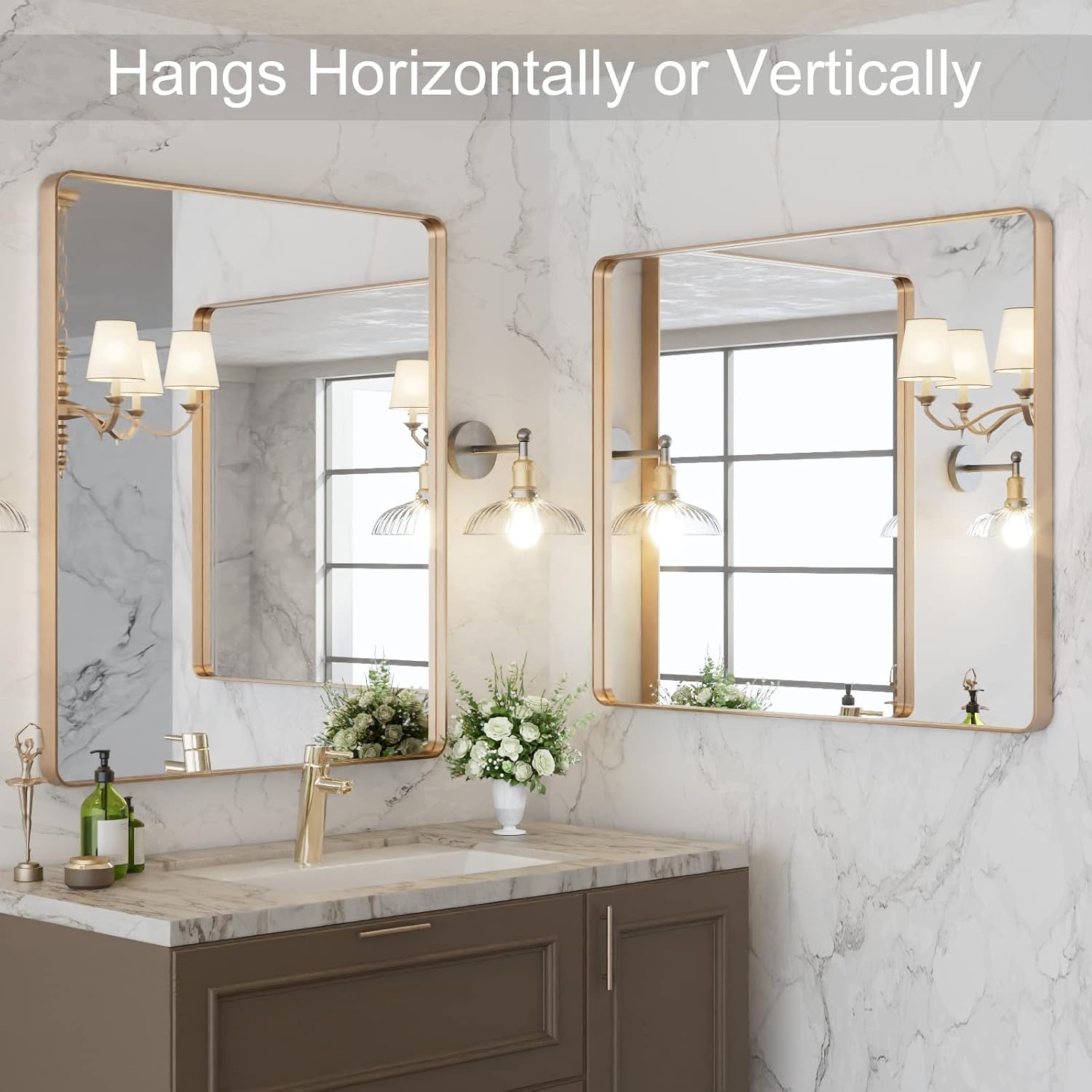 Thumbnail 3 de LOAAO 30 x 36 in Gold Brushed Vanity Mirror