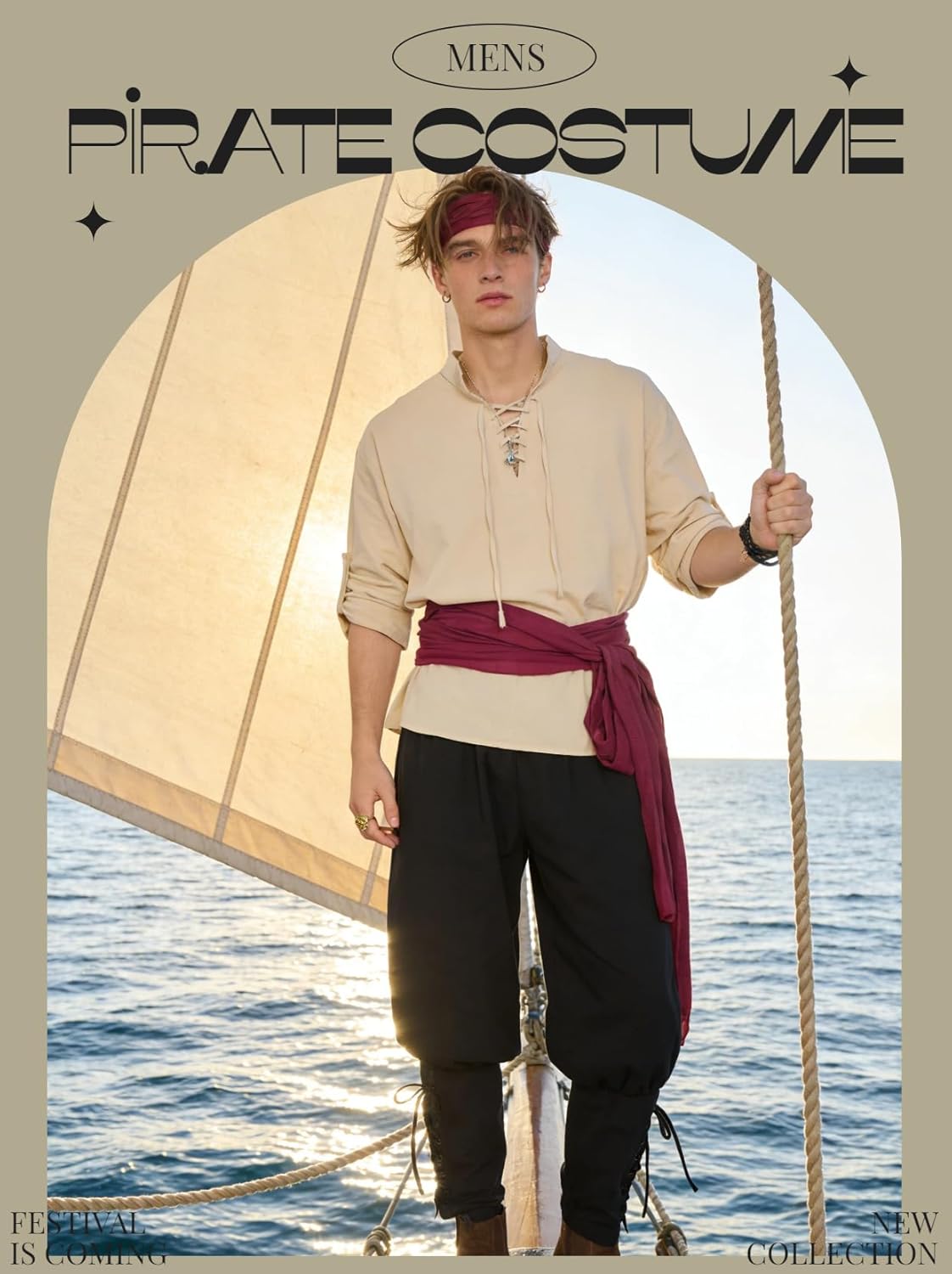 Detalle 2 de Vercico Pirate Costume Adults 5-Piece Set