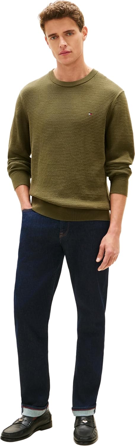 Detalle 2 de Tommy Hilfiger Seasonal Structure Crew Neck MW0MW42799 maglione da uomo (confezione singola)