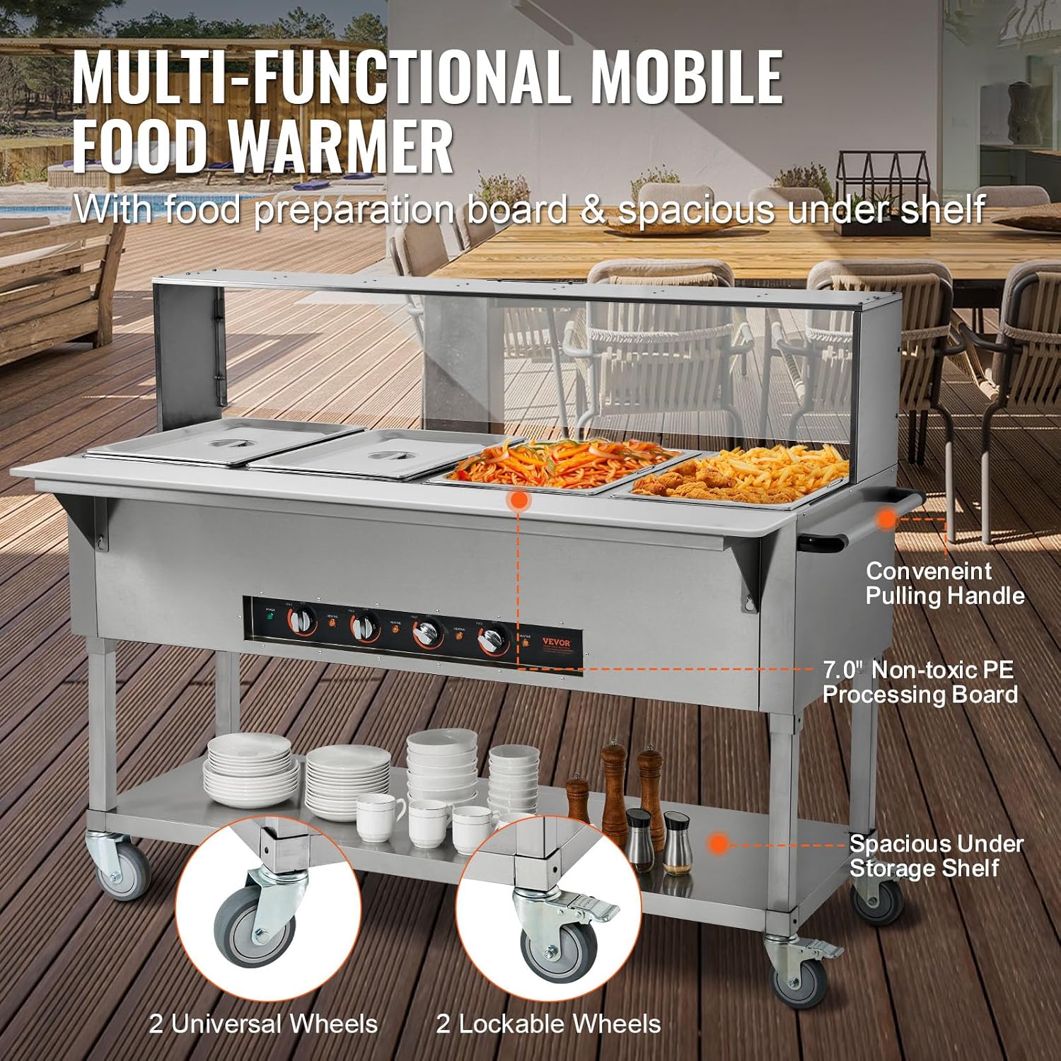 Detalle 2 de VEVOR Commercial Food Warmer 20.6QT