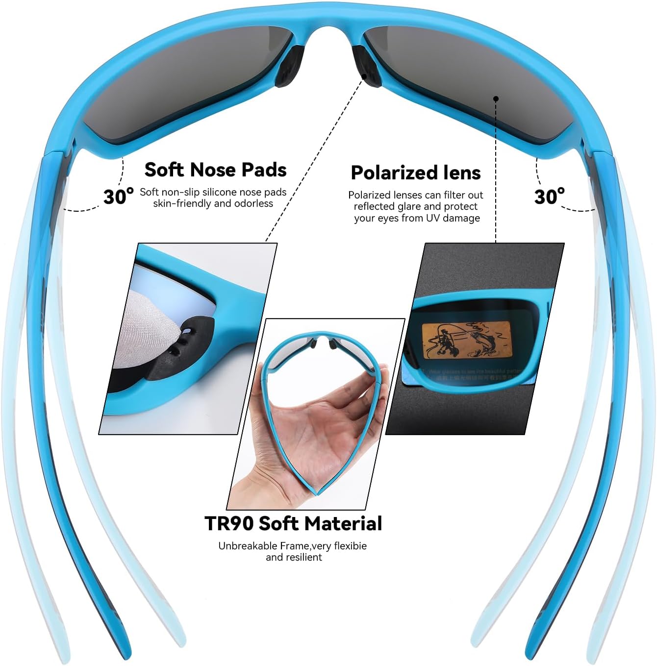Thumbnail 5 de Perfectmiaoxuan Occhiali da sole polarizzati per guida notturna con lenti gialle antiriflesso (UV400)