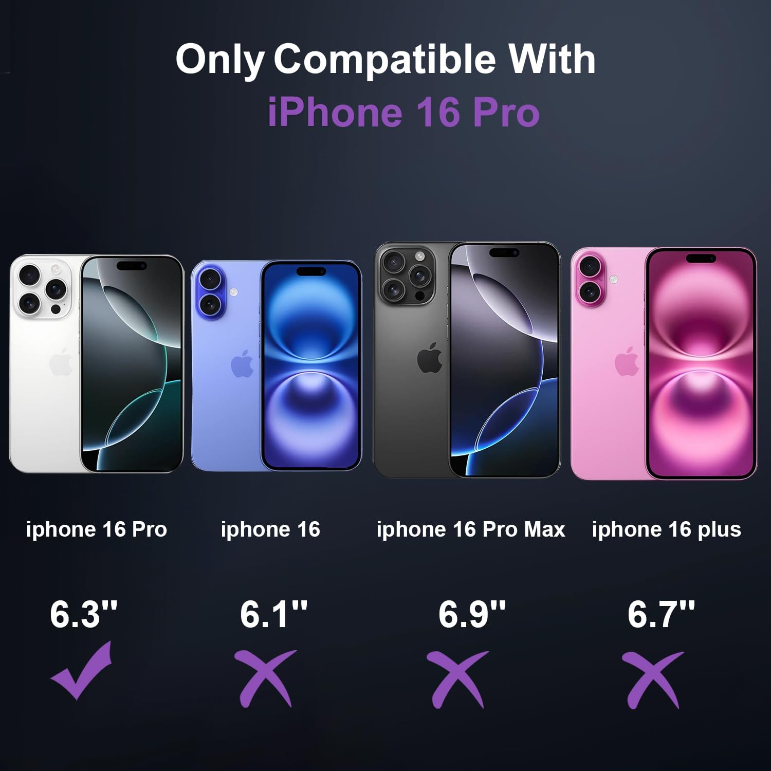 Detalle 2 de Magnetic Cover per iPhone 16 Pro - Rosa chiaro, con 2 vetri temperati e bumper in TPU
