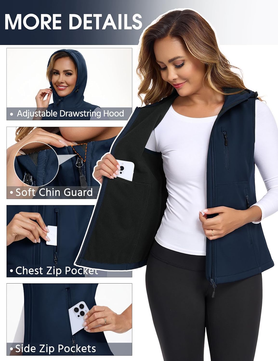Thumbnail 3 de RITOSTA Damen Outdoor-Softshell-Weste wasserdicht mit Windschutz und Taschen