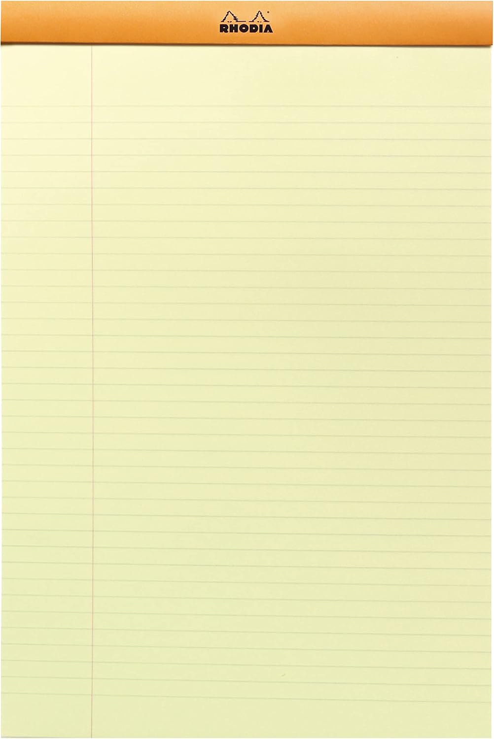 Detalle 2 de RHODIA Bloc-notes a punto metallico N°19 Orange A4+ • Confezione da 5 blocchi, carta Clairefontaine Gialla 80 g/m²